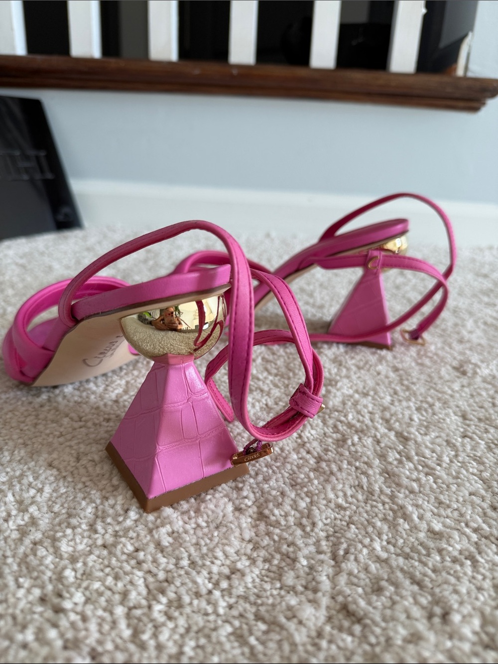 Circus by Sam Edelman Hot Pink Pyramid Block Heel Sandals